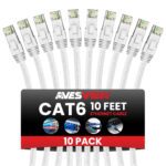 AvesView CAT6 10FT 10 Pack Ethernet Cables